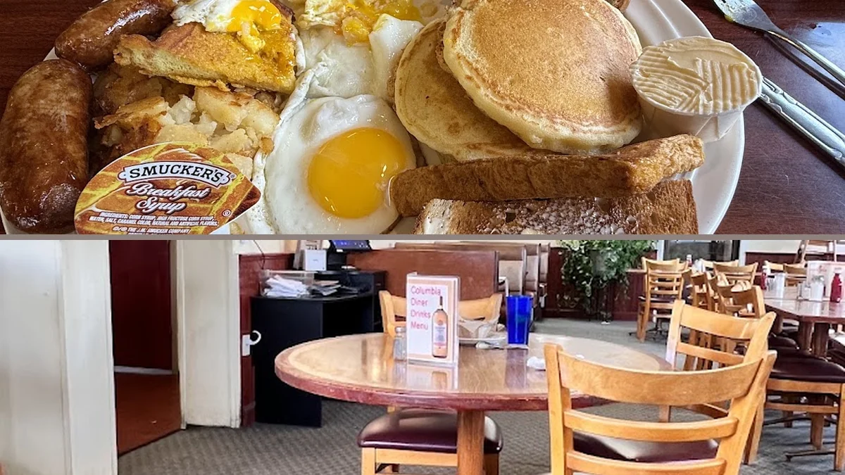 Breakfast plates in a family restaurant